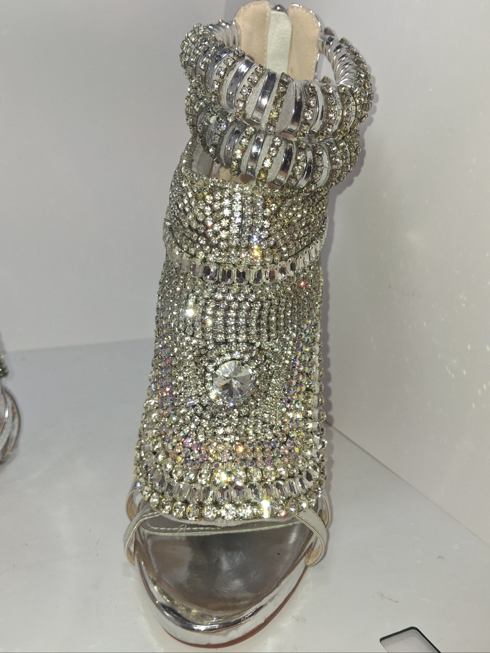 Azalea Wang Push Your Luck Stiletto Sandal In Silver (Runs Big) - Picture 5 of 13